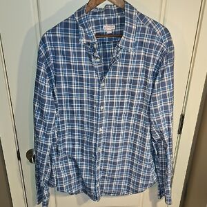 Merona- MEN'S Navy and White Checkered Casual Shirt SIZE XXL